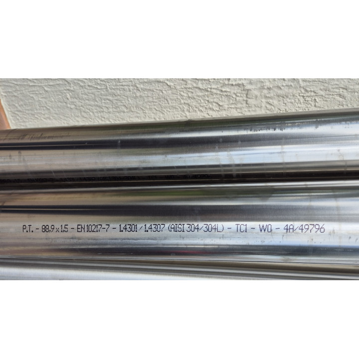 Tube Inox 88.9mm x 1.5mm - 1 Mètre 304L